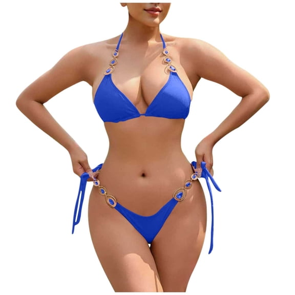 qucoqpe Bikini Sets for Women Two-piece Bathing Suit Fashion Cute Casual Solid Color Swimsuit Summer Vacation Swimwear