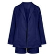 thumbnail image 1 of qucoqpe Blazer Shorts Set for Women Elegant 3 Piece Long Sleeve Open Front Blazer Short Suits Business Outfits with Belt, 1 of 4
