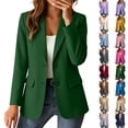 thumbnail image 1 of qucoqpe Blazers for Women Casual Open Front Long Sleeve Button Work Business Suit Coat Womens Lightweight Office Suit Jackets Blazer, 1 of 8