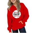 thumbnail image 1 of qucoqpe Boys Girls Heart Print Hoodie Cute Fleece-Lined Pullover Sweatshirt Warm Long Sleeve Hooded Sweatshirt Fall Winter Tops for Children, 1 of 5