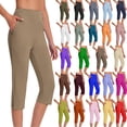 thumbnail image 1 of qucoqpe Capri Pants for Women Stretch High Waisted Leggings Crop Straight Leg Office Work Pants Summer Casual Capris Yoga Dress Pant, 1 of 5