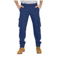thumbnail image 1 of qucoqpe Cargo Pants for Men Fashion Loose Fit Outdoor Work Hiking Pants with Button Closure Multiple Pockets, 1 of 7