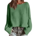 thumbnail image 1 of qucoqpe Casual Crewneck Sweaters for Women Lightweight Long Sleeve Knit Pullover Shirt Trendy Loose Sweatshirts Tops, 1 of 6