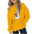 thumbnail image 1 of qucoqpe Children's Halloween Hooded Sweatshirt Solid Color Pullover Boys and Girls Long Sleeve Casual Hoodie Fall Warm Top for Kids, 1 of 5