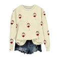 thumbnail image 1 of qucoqpe Christmas Pullovers for Women 2025 Fall Winter Fashion Christmas Wine Glass Printed Crewneck Long Sleeve Oversized Sweatshirts Tops All Season Outfits, 1 of 5