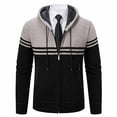 thumbnail image 1 of qucoqpe Classic Knit Cardigan Sweaters for Men Casual Long Sleeve Hoodie Jacket Trendy Full Zip Sweater Coats, 1 of 6