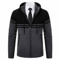 thumbnail image 1 of qucoqpe Classic Knit Cardigan Sweaters for Men Casual Long Sleeve Hoodie Jacket Trendy Full Zip Sweater Coats, 1 of 6
