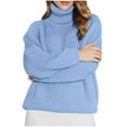 thumbnail image 1 of qucoqpe Fall Sweaters for Women Loose Fitting Solid Color Turtle Neck Sweater Tops Winter Casual Long Sleeve Knit Pullover for Women, 1 of 5