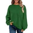 thumbnail image 1 of qucoqpe Fall Winter Casual Pullover Sweatshirts for Women Lightweight Oversized Sweatshirt with Chest Pocket Cozy Loungewear Trendy Streetwear Top, 1 of 5