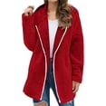 thumbnail image 1 of qucoqpe Fleece Coat for Women,Women's Oversized Zip Up Hooded Jacket Winter Plus Size Outwear, 1 of 3
