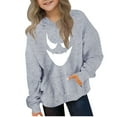 thumbnail image 1 of qucoqpe Halloween Sweatshirt Boys and Girls Casual Long Sleeve Hoodies Cute Oversized Fleece Pocket Sweatshirt Tops, 1 of 5