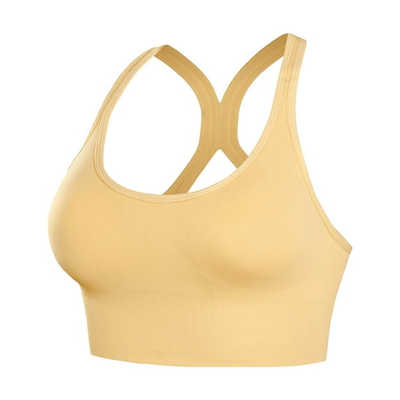 qucoqpe High Impact Sports Bras for Women Sexy Backless Bra Double Back Hooks Adjustable Yoga Bralette Wireless Supportive Workout Crop Top