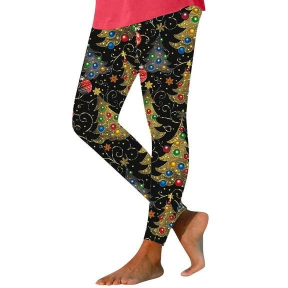 qucoqpe High Waisted Yoga Pants Novelty Christmas Holiday Print Leggings for Women