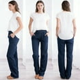 thumbnail image 1 of qucoqpe Jeans for Women Stretchy Elastic Waist Denim Pants with Pockets, 1 of 7