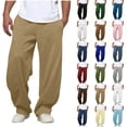 thumbnail image 1 of qucoqpe Men's Baggy Sweatpants Loose Fit Elastic Waist Drawstring Wide Leg Lounge Sweat Pants with Pockets Streetwear Track Pants, 1 of 7