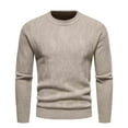 thumbnail image 1 of qucoqpe Men's Crew Neck Sweater Slim Fit Lightweight Sweatshirts Knitted Pullover for Casual Or Dressy Wear, 1 of 5