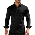 thumbnail image 1 of qucoqpe Men's Dress Shirts Formal Dress Blouse Casual Long Sleeve Button Down Collared Top with Two Chest Pockets, 1 of 5