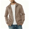 thumbnail image 1 of qucoqpe Men's Fleece Zip Up Sweatshirt Fall Winter Casual Long Sleeve Mock Neck Jackets with Pocket, 1 of 3