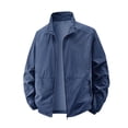 thumbnail image 1 of qucoqpe Men's Outdoor Sunscreen Jacket 2026 Spring Summer Stretchy Lapel Collar Zipper Coat Tops with Pockets, gifts for Fishing Climbing Hiking, 1 of 4