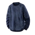 thumbnail image 1 of qucoqpe Men's Oversized Vintage Crewneck Sweatshirt Trendy Color Block Long Sleeve Pullover Tops Casual Loose Basic Tee Shirts for Men, 1 of 2