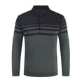 thumbnail image 1 of qucoqpe Men's Quarter Button Shirts Casual Lapel Collar Thermal Cable Knit Pullover Sweater on Clearance, 1 of 1