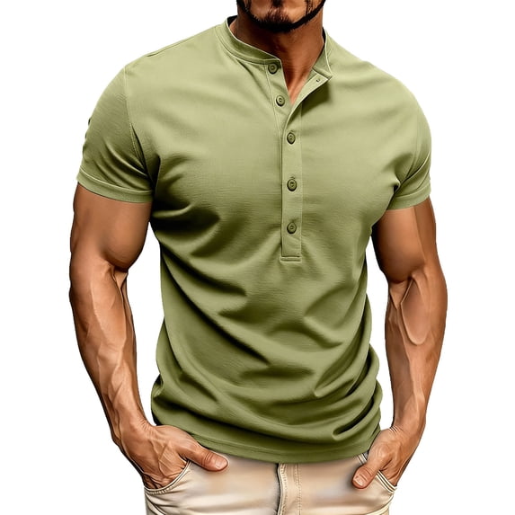qucoqpe Men's Short Sleeve Shirts Fashion Vintage Colorblock Collared Button Summer Tops