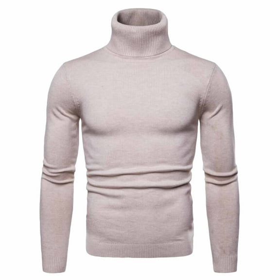 qucoqpe Men's Slim Fit Turtleneck Sweater Casual Basic Knitted Long Sleeve Pullover Sweater