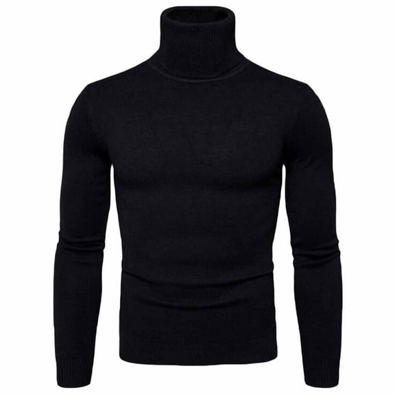 qucoqpe Men's Slim Fit Turtleneck Sweater Casual Basic Knitted Long Sleeve Pullover Sweater