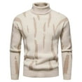 thumbnail image 1 of qucoqpe Men's Slim Fit Turtleneck Sweater Casual Knitted Twisted Pullover Fashion Color Block Sweaters on Clearance, 1 of 5