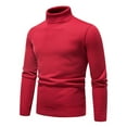 thumbnail image 1 of qucoqpe Men's Slim Fit Turtleneck Sweater Casual Knitted Twisted Pullover Solid Sweaters, 1 of 5