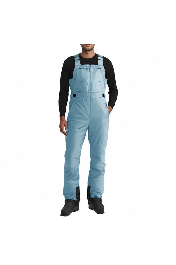 Men's Snow Ski Bib Overalls Winter Waterproof Windproof Snowboarding Jumpsuit Pants Insulated Romper Snowpants