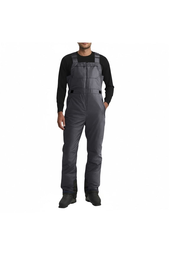 Men's Snow Ski Bib Overalls Winter Waterproof Windproof Snowboarding Jumpsuit Pants Insulated Romper Snowpants