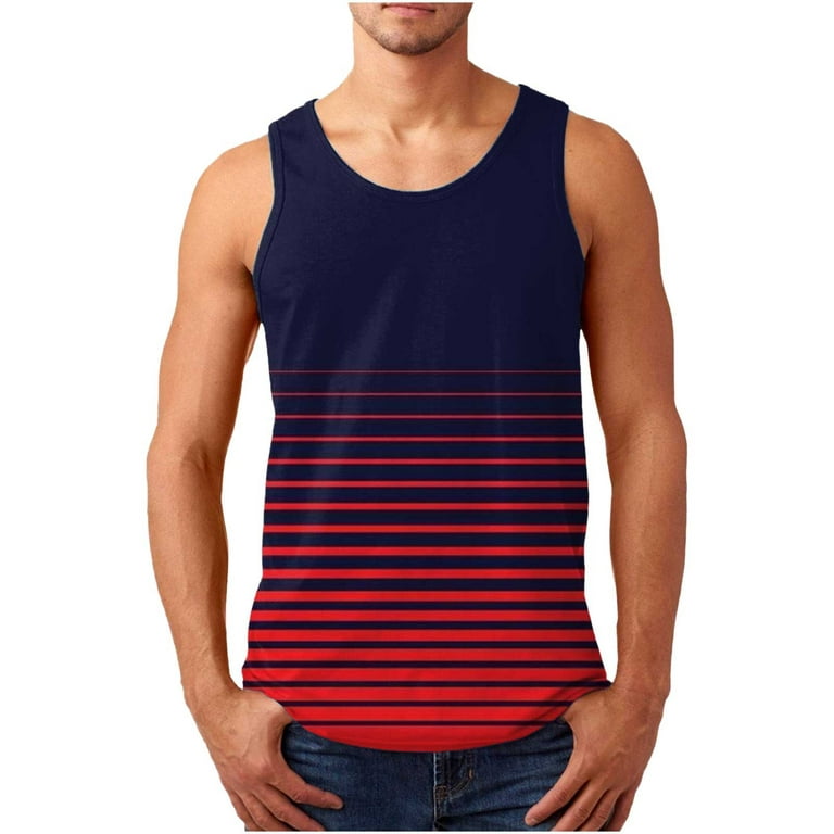 qucoqpe Men's Summer Tank Tops Fashion Gradient Sleeveless T-Shirt Sports  Fitness Casual Vests Pullover Bottoming Shirts Tops on Clearance 