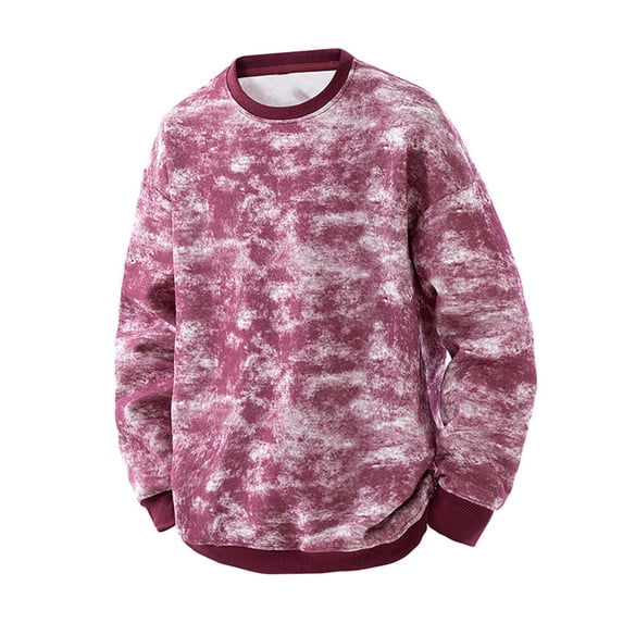qucoqpe Men's Tie Dye Crewneck Sweatshirt Long Sleeve Casual Pullover Trendy Jogger Streetwear Top