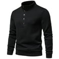 thumbnail image 1 of qucoqpe Men's Turtleneck Sweater Midweight Five-Button Long Sleeve Pullover Sweaters, 1 of 5