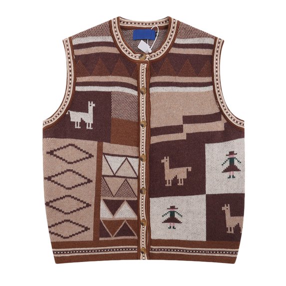 qucoqpe Men's V Neck Sweater Vest Sleeveless Vintage Knitted Pullover Sweaters Vest on Clearance