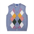 thumbnail image 1 of qucoqpe Men's V Neck Sweater Vest Sleeveless Vintage Knitted Pullover Sweaters Vest on Clearance, 1 of 1