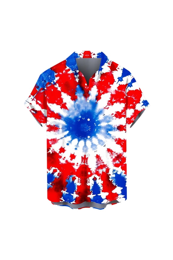 Mens 4th of July Shirts Independence Day Patriotic Day American Flag Print V Neck Short Sleeve Summer Casual T-shirt Tops
