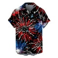thumbnail image 1 of qucoqpe Mens 4th of July Shirts Independence Day Patriotic Day American Flag Print V Neck Short Sleeve Summer Casual T-shirt Tops, 1 of 5