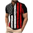 thumbnail image 1 of qucoqpe Mens Button Turndown Shirts 4th of July Patriotic T-shirts Independence Day America Flag Short Sleeve Tops, 1 of 5