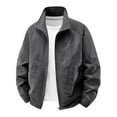 thumbnail image 1 of qucoqpe Mens Casual Sports Jacket Trendy Loose Outdoor Long Sleeve Lapel Hoodless Outwear Top Fall and Winter Plus Size Running Mountaineering Streetwear Jackets, 1 of 5