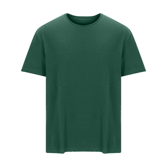 qucoqpe Mens Cotton Short Sleeve T-Shirts Fashion Casual Solid Color Basic Tees Summer Crew Neck Tops
