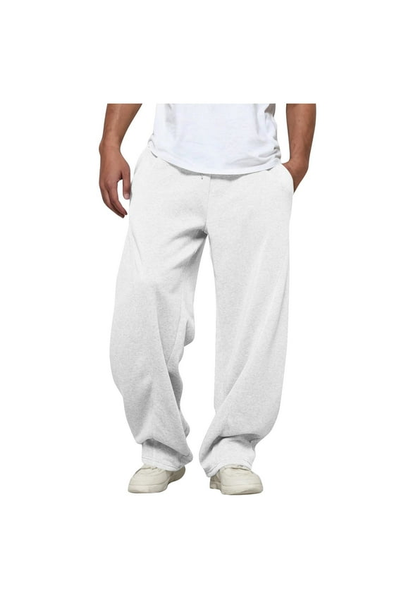 Mens Fleece Active Workout Jogger Sweatpants for Men with Pockets and Drawstring