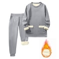 thumbnail image 1 of qucoqpe Mens Fleece Lined Sweatsuits Sweatshirts and Joggers Fall Winter 2 Piece Outfits Thermal Warm Lounge Sets Tracksuits, 1 of 7