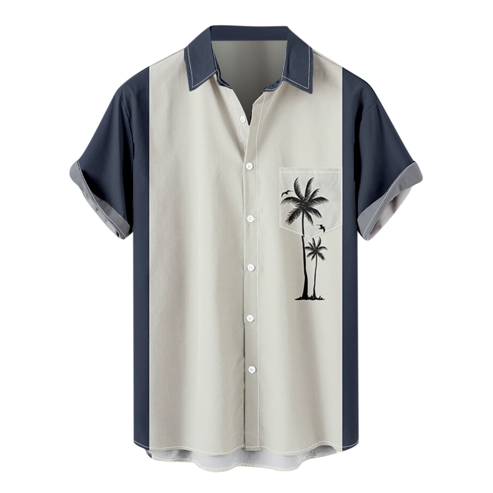 qucoqpe Mens Hawaiian Shirt Casual Button Down Shirt Short Sleeve Party ...