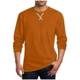 thumbnail image 1 of qucoqpe Mens Long Sleeve T-shirts Plus Size Crew Neck Pullover Tops Fashion Solid Color Loose Tees, 1 of 5