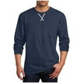 thumbnail image 1 of qucoqpe Mens Long Sleeve T-shirts Plus Size Crew Neck Pullover Tops Fashion Solid Color Loose Tees, 1 of 5