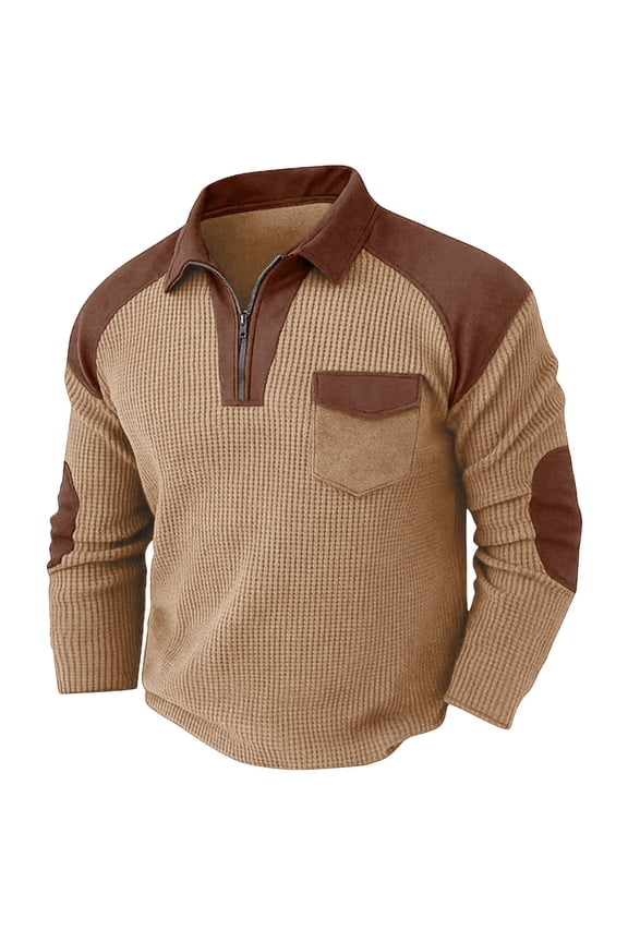 Mens Mock Neck Sweatshirt Trendy Long Sleeve Casual Pullover with Chest Pocket
