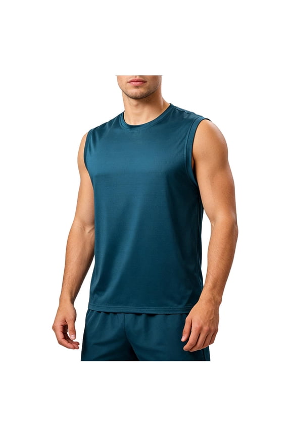 Mens PLus Size Tank Tops Summer Ice-Silk Workout Fitness Running Beach Athletic Shirts Casual Quickly Dry T-shirt Undershirt Blouses