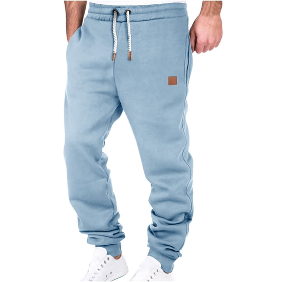 qucoqpe Mens Sweatpants with Pockets Lightweight Baggy Workout Pants Drawstring Athletic Pants for Men Exercise Jogging Hiking
